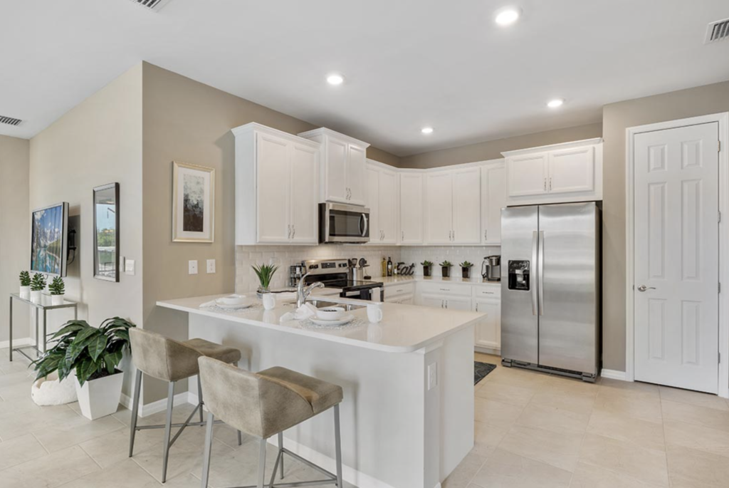 modern kitchen with the latest fixtures.